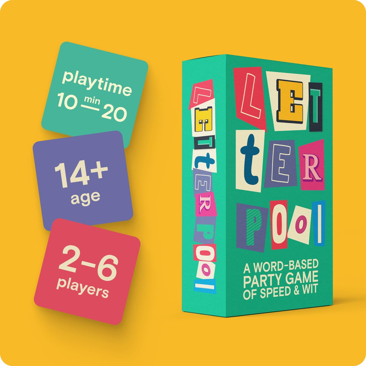 Letterpool: Fast Thinking Word games for mature-themeds and Family - Funny Board games for mature-themeds Party games mature-themed games for Family game Night Board games for Teens mature-themed Board games game Night 2 + Player