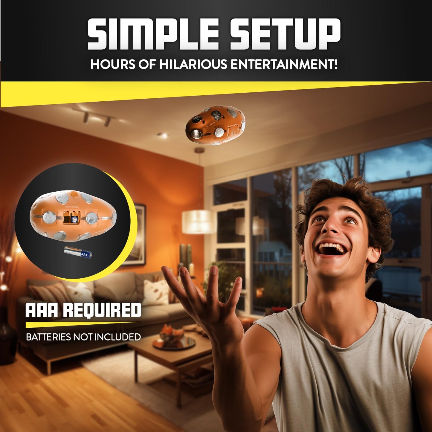 Lightning Reaction Shocktato Party Game - Hilarious Shocking Potato - Multicolor - Idaho Potato Sized - Model SQ-98