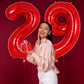 AIQINHU Red Foil Number 9 Balloon, 40 Inch Jumbo Mylar for 9th Birthday Party Decorations
