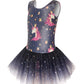 Eqsjiu Unicorn Gymnastics Leotards With Skirt For Girls Size 7-8 7/8 Years Old Tulle Skirt Dance Dresses Crown Crowned Unicorn B