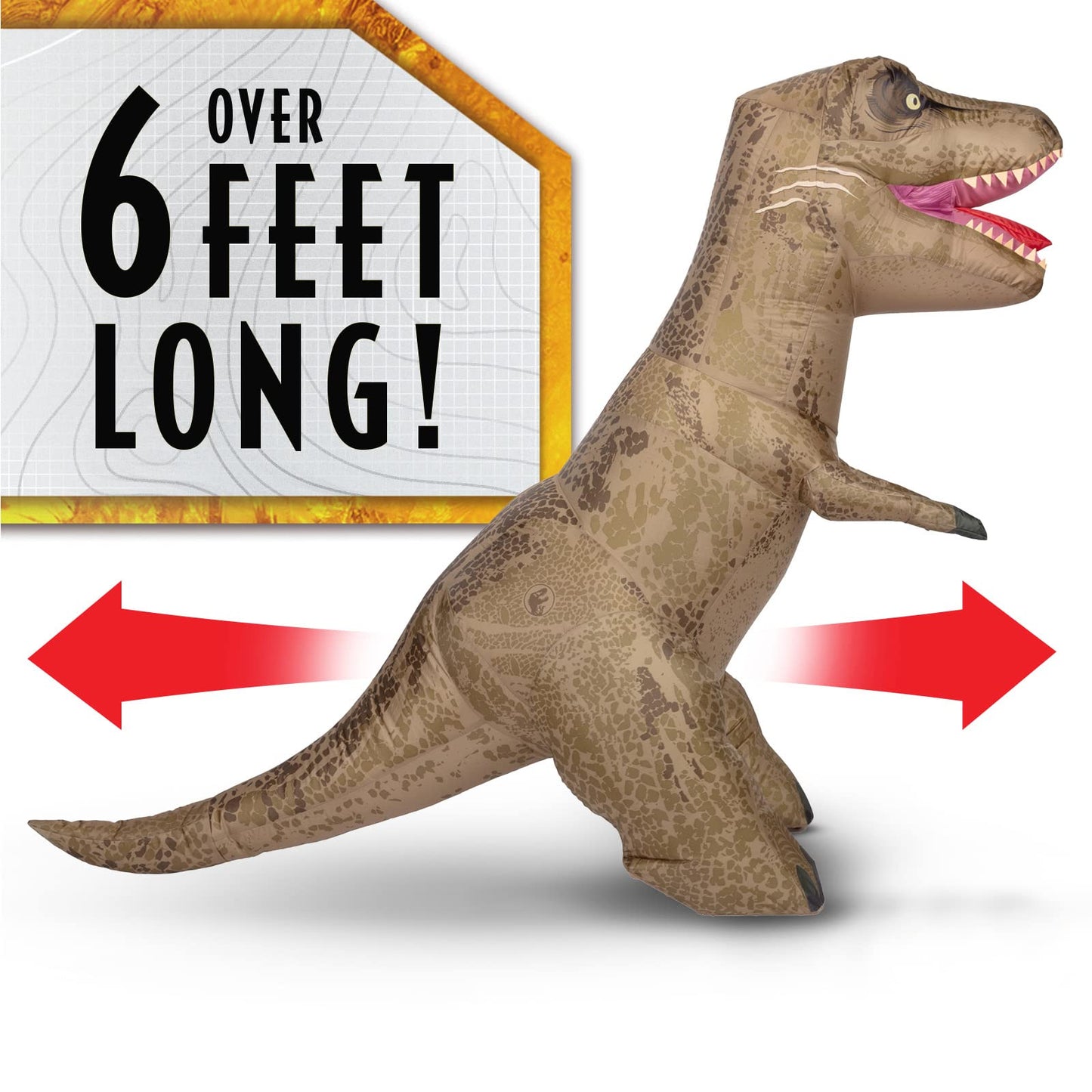 AIRTITANS Jurassic World Inflatable T Rex RC - 6 ft Long Nylon Dinosaur with Stomping & Roaring Action - Model 154231-1SOC