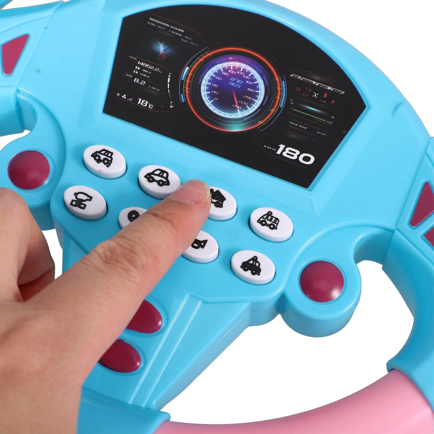 TOYANDONA Toddler Steering Wheel Toy for Kids Simulated Driving Controller Electric Early Learning Educational Musical Toy Prete
