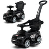 Olakids 4 In 1 Ride On Push Car, Toddlers Stroller Sliding Walking With Horn, Music, Lights, Removable Guardrails And Handle, Underneath Storage, Foot-To-Floor Walker For Boys Girls (Dark)