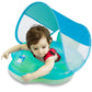 Myir Jun Baby Pool Float With Canopy, Inflatable Baby Pool Float Toddler Float Children Baby Float For Pool Baby Swim Trainer Toddler Swim Float (Blue, L,Float With Canopy)