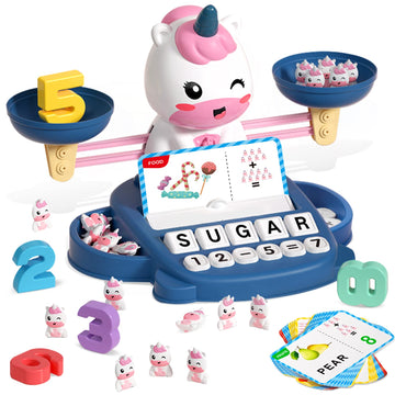 Hopeeye Unicorns Kindergarten Preschool Learning Activities Math Counting Matching Letter Toys - Toddler Educational Toys For 3