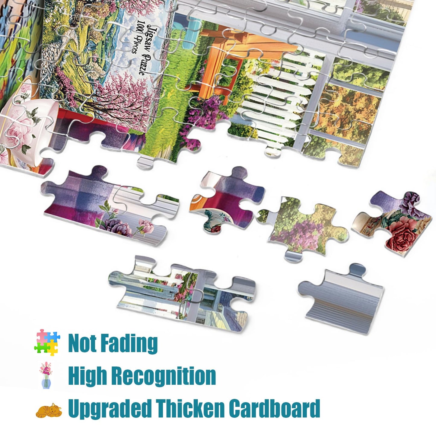 Cozy House Puzzle For Adults 1000 Pieces, Pretty Landscape Jigsaw Puzzle, Cat Kitten Garden Pretty Puzzle