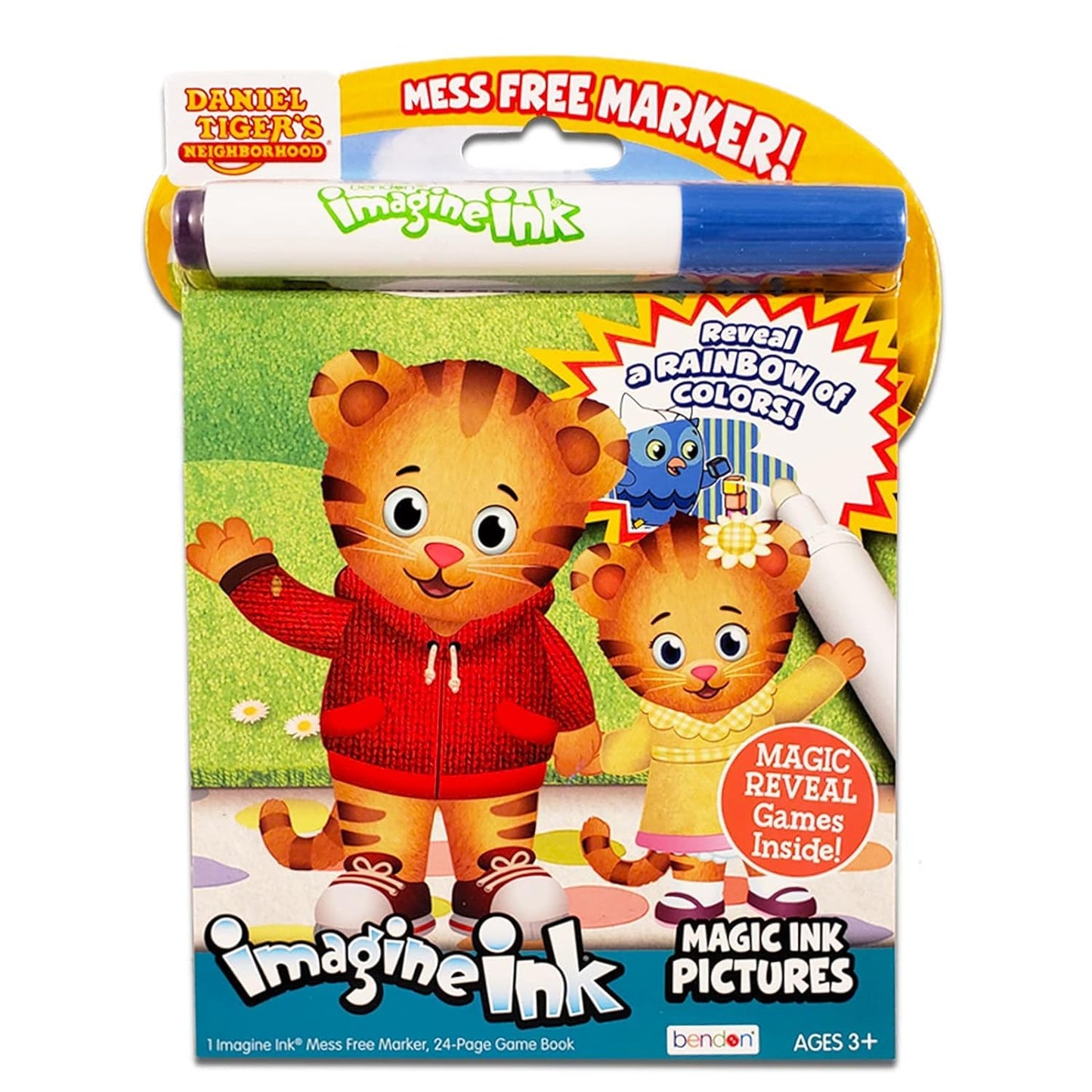 Daniel Tiger's Neighborhood Imagine Ink Coloring Book Bundle, 3 Pack, No Mess Magic Ink, Paper, Includes Peppa Pig Stickers