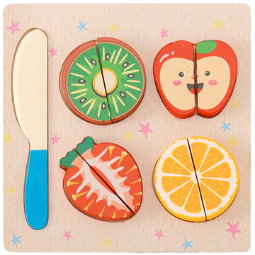Cucos Wooden Cutting Puzzles For Kids Ages 1-5 Years Old, Wooden Peg Fruit Toddler Puzzles, Learning Toys Educational Gift For G