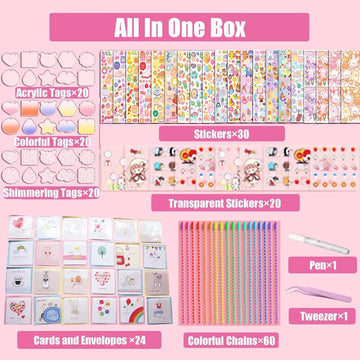 QIAONIUNIU Stickers for Girls Ages 6+, Create Your Own Tags Art and DIY Crafts Set, Valentines Day Gifts (Make 60 Tags)