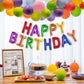 Canrevel Happy Birthday Banner 13Pcs 16 Inch Mylar Foil Letters Balloons Birthday Party Decorations For Kids And Adults - 3D Rai