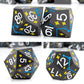 PJOY Metal Dice Set D&D Star DND Dice Set Polyhedral Dice for RPG Role Playing Games Dungeons and Dragons TTRPG Black Yellow Blu