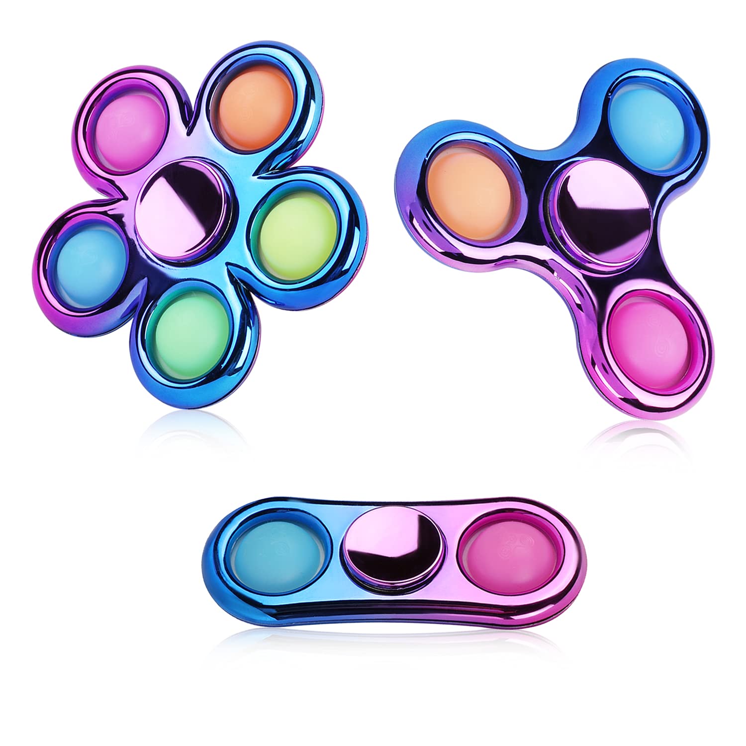 3 Pack Pop Fidget Spinner, Ideal Decompression Fidget Toys Adult Fidget Spinner For Relief, Goodie Bag Stuffers Return Gifts Birthday Party Favors Classroom Carnival Prize For Kids Boys Girls