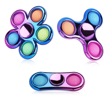 3 Pack Pop Fidget Spinner, Ideal Decompression Fidget Toys Adult Fidget Spinner For Relief, Goodie Bag Stuffers Return Gifts Birthday Party Favors Classroom Carnival Prize For Kids Boys Girls