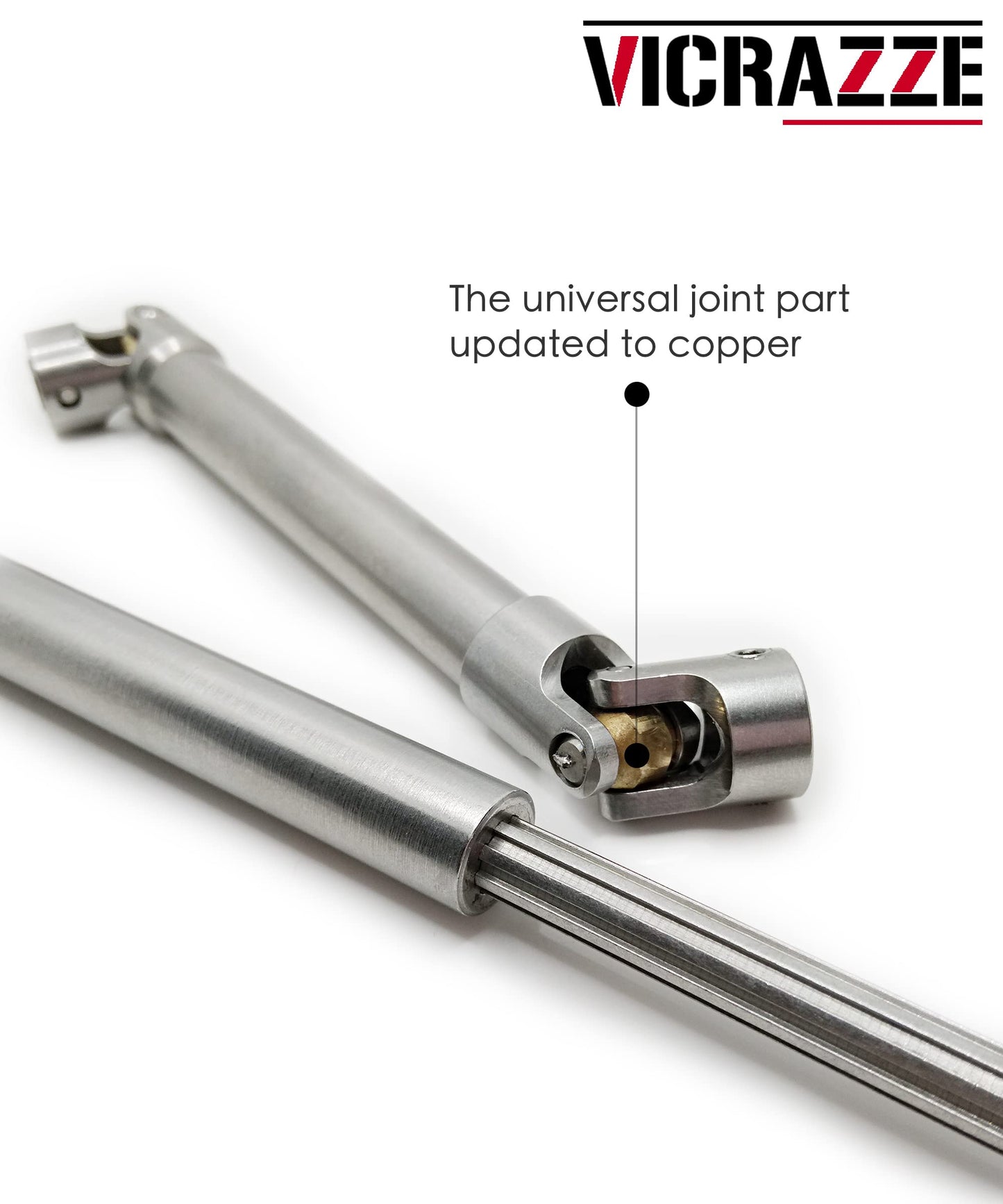 VICRAZZE 112-165mm and 138-213mm Stainless Steel Drive Shaft for 1/10 RC Crawler Traxxas TRX6 Axial SCX10 Wraith Capra D90 TF2 R