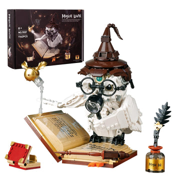 Ideas Magic World Owl Building Set, Compatible With Lego Animal Moc Potter Toy With 1162 Pcs, Collectible Harry Bird Model With