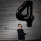 Katchon, Black Number 4 Balloons - Giant, 40 Inch | Black 4 Balloon Number, 4Th Birthday Decorations Boy | 4 Year Old Balloon, 4Th Birthday Decorations For Boys | Halloween Birthday Party Decorations