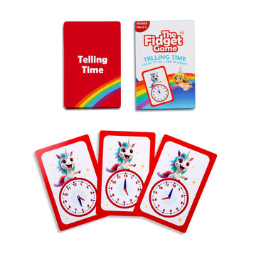 The Fidget Game Telling Time Flash Cards, Learn To Read Analog Clocks - Educational Learning Toy & Interactive Teaching Tools For Children To Practice, Toddler Activities For 5+ Years
