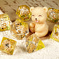 Honey Bear Dice Set D&D, DNDND 7PCSSweet Dice Set with Velvet Pouch for DND Dungeons and Dragons Role Playing Games and Tabletop