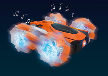 Lexibook - Crosslander Glow-in-The-Dark Radio Control car, Remote Control, Rechargeable, Electronic Action Game, Orange/Black, R