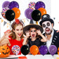 60Pcs Black Orange Purple Balloons, 12 Inch Balloon Purple Black Orange Party Balloons With Confetti Latex Helium Balloon For Bi