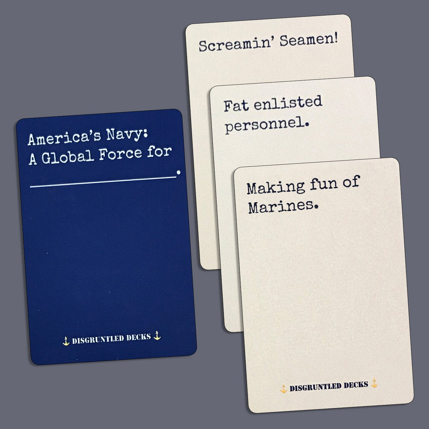 Disgruntled Decks - The Original Military Party Card Game for Veterans - Navy-Themed Deck