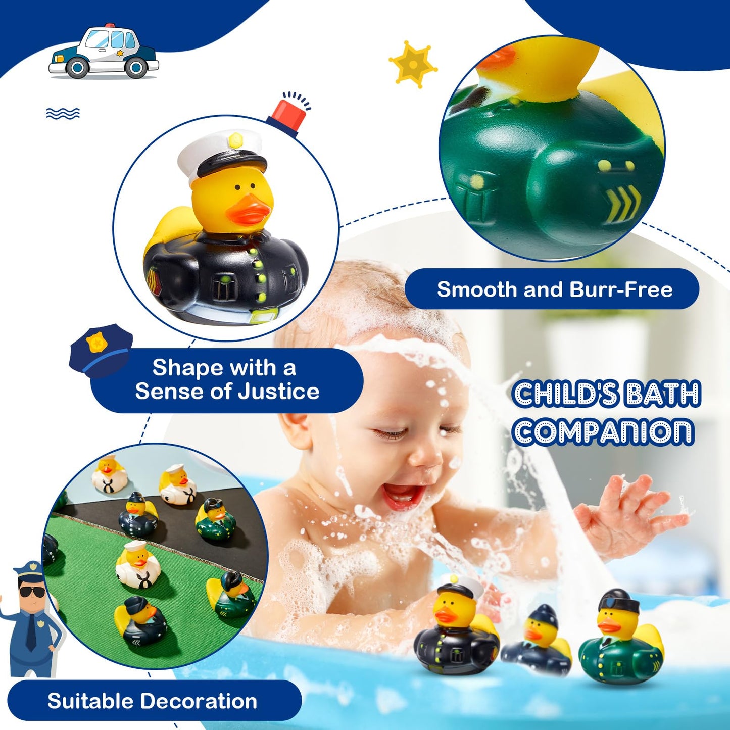 Deekin 2.17 Inches Military Ducks Uniform Armed Forces Rubber Ducks Military Party Favors Cool Rubber For Shower Birthday Party Gift(50 Pcs)