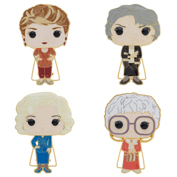 Funko The Golden Girls 4-Inch POP! Enamel Pins - 4-Piece Set - Dorothy Rose Blanche Sophia Novelty Pins - Backpack, Lapel Access