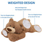 Hronsa Weighted Bear Stuffed Animal Toy, Brown Plush Pillow, 11.8in Cotton for Adults, Boys & Girls