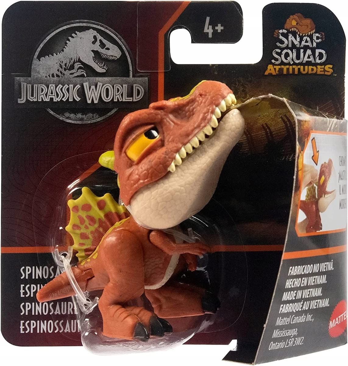 Jurassic World 2022 Snap Squad Attitudes Set Of 4 Figures (Tyrannosaurus Rex, Spinosaurus, Mosasaurus, Stegosaurus) From Gxw58-956C Release