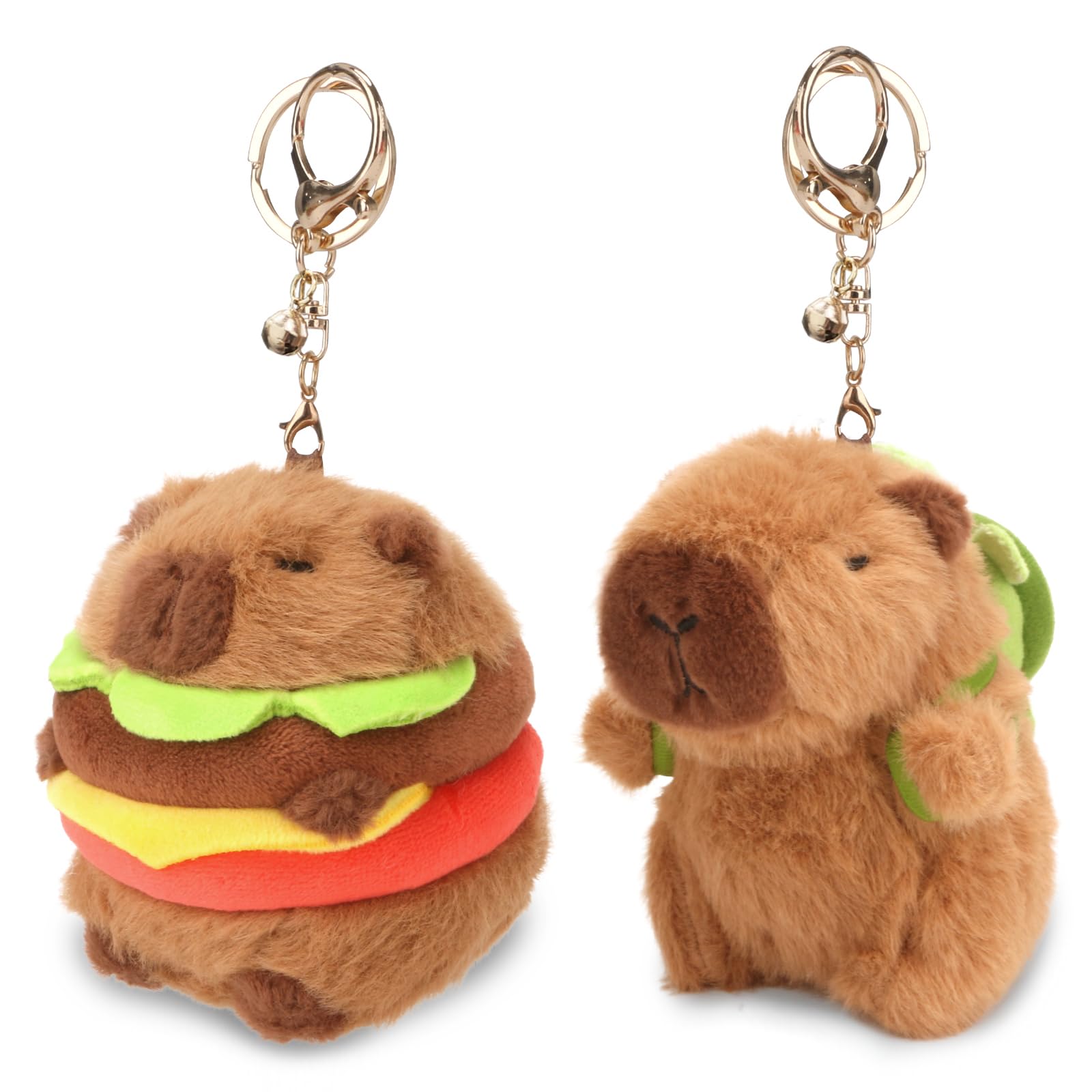 Chdblock 2 Pcs Capybara Plush Keychain Toy, Capybara Stuffed Animals, 7.3 Inch Capybara Plush Toy, Capybara Pendant For Backpack