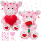 Shappy 2 Sets Large Valentines Day Plush Stuffed Animal With Heart And Rose, Cute Stuffed Animal Toys, Valentine'S Day Wedding G