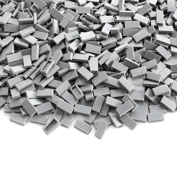 Light Bluish Gray 1×2 Tile ×700 Parts And Pieces Flat Moc Bricks, Bulk Building Blocks For Smooth Surface Wall Floor, Toy Accessories Compatible With Major Brands