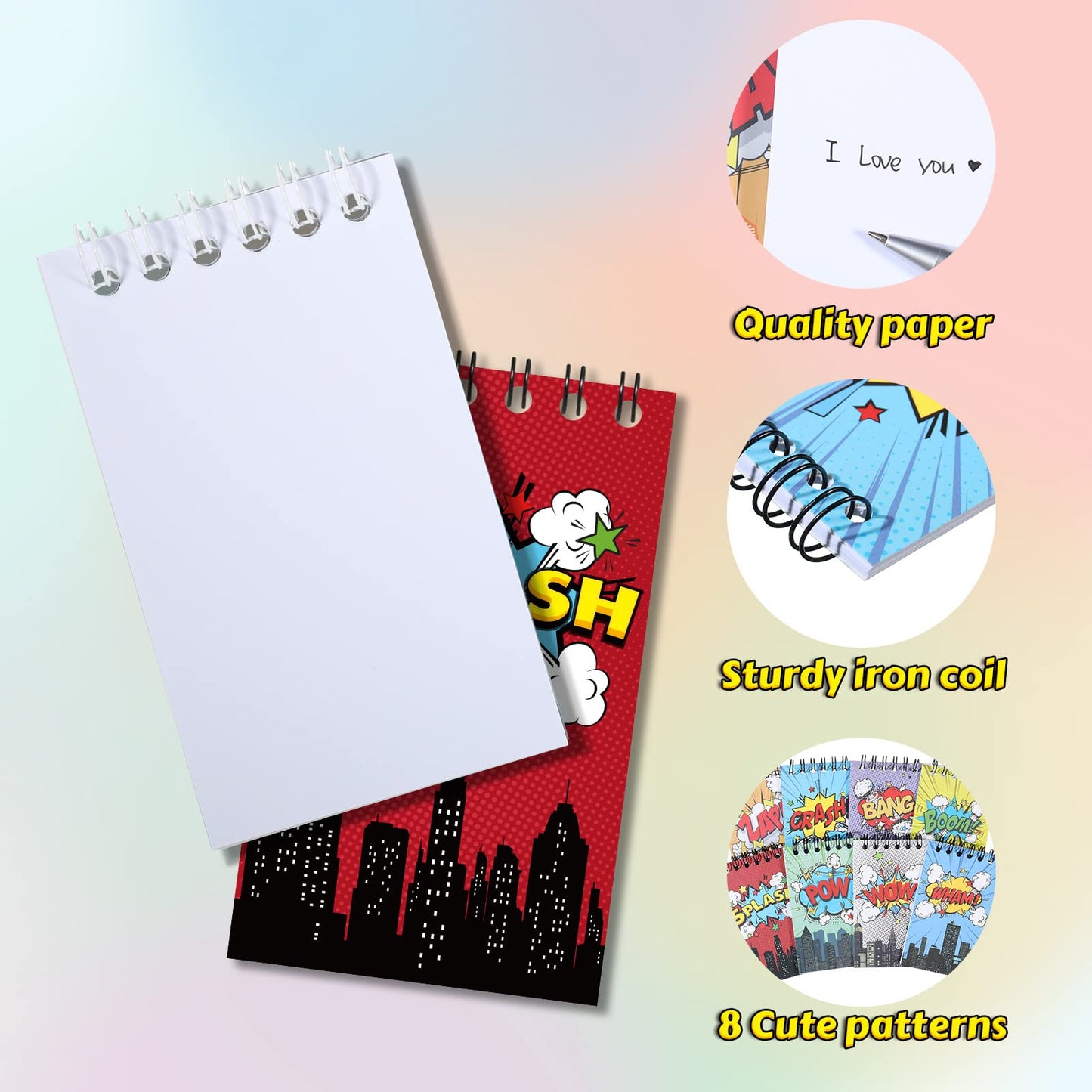 Containlol 24 Pack Mini Notebooks Party Supplies Favors Prize Piata Fillers Carnival Goodie Bag Stuffers Journal Notepad Teacher