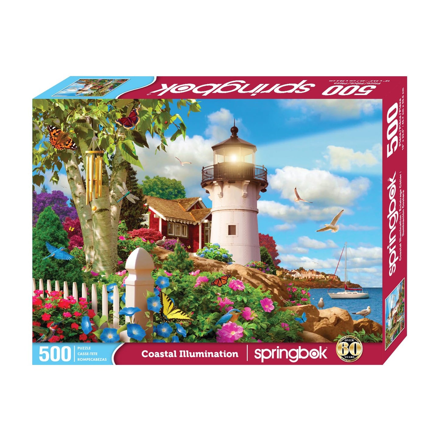 Springbok'S Coastal Illumination 500 Piece Jigsaw Puzzle For Adults Features An Idealic Costal Retreat - Made In The Usa