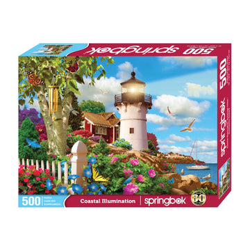 Springbok'S Coastal Illumination 500 Piece Jigsaw Puzzle For Adults Features An Idealic Costal Retreat - Made In The Usa