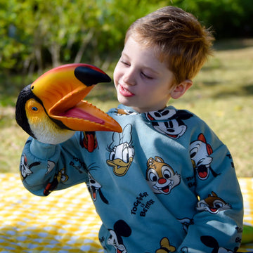 Gemini&Genius Toucan Hand Puppet For Kids Swimming Pool Beach Bathing Toys Soft Rubber Realistic Birds Puppets Action Figure Wil