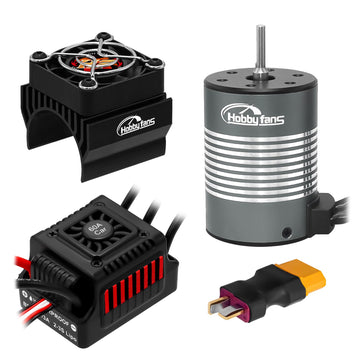 Hobby Fans Waterproof S3650 3900KV Brushless Motor 3.175mm Shaft with 60A Sensorless Brushless ESC Electric Speed Controller Com