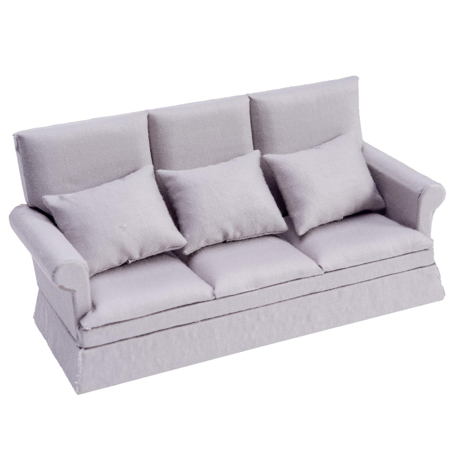 Tukaneeko 1:12 Dollhouse Couch With Three Pillows Mini Dollhouse Furniture Decoration Miniature Sofa For Doll House Living Room