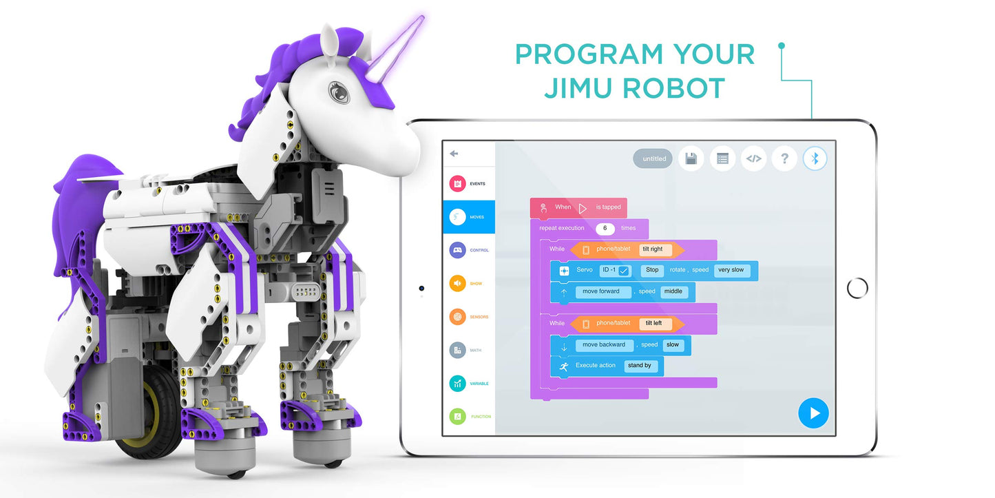 UBTECH Mythical Series: Unicornbot Kit-App-Enabled Building & Coding Stem Learning Kit , Purple