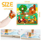 Funsland Wooden Toddler Puzzles - 4 Pcs Eco-Friendly Animal Jigsaw with Handles, Montessori Learning Toys for 1-3 Years Old