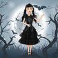 Dbywiub 11.5'' Girls Black Doll, Black Dress, Black High Heels, And Black Hair, Gift For Girls & Fans
