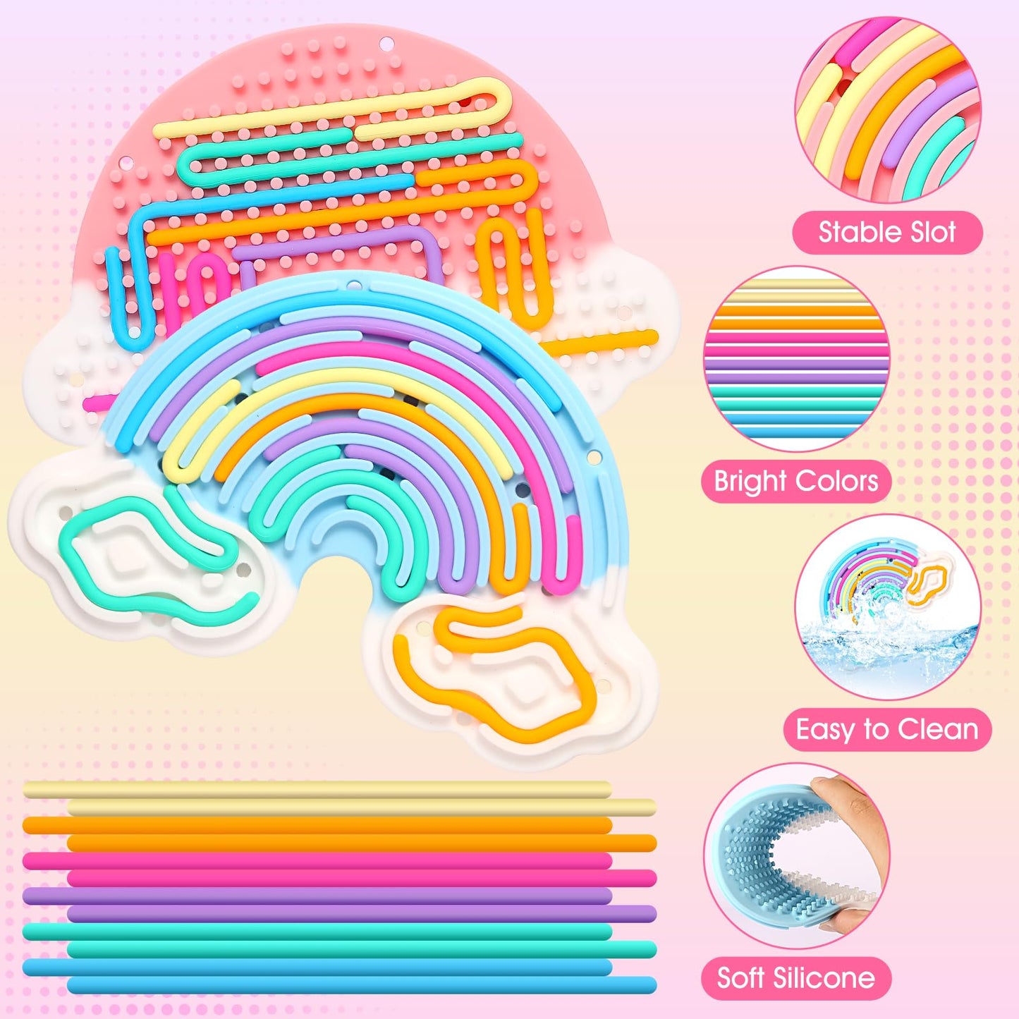 Hongvkae 2Pcs Fidget Toys Sensory Activity Board, Silicone Sensory Toys For Anxiety Autistic Adhd Calming, Kids 3+ & Adults, Tra