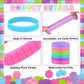 Inbagi 24 Pcs Building Block Bracelet for Kids 6 Color Silicone Wristband Rubber Bracelet Bulk Pastel Stretch Wristband for Buil