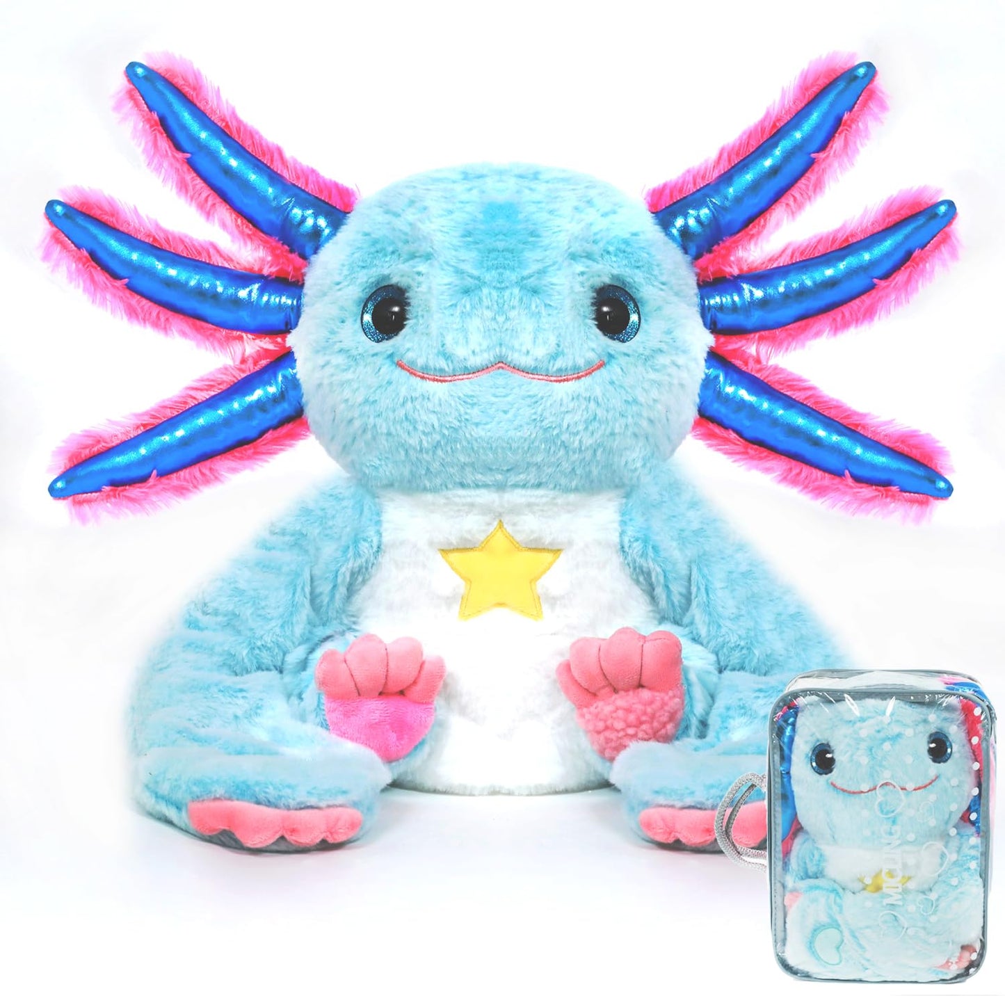 Micling Weighted Stuffed Animal - 4.5 lbs Blue Axolotl Plush for Sensory Needs, Autism & Anxiety Relief
