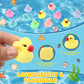 Teling 200 Pcs Mini Rubber Ducks in Bulk Yellow Tiny Baby Shower Ducks Float Squeak Bathtub Duckies Preschool Bath Toy for Birthday Party Gift(Macaron Color)