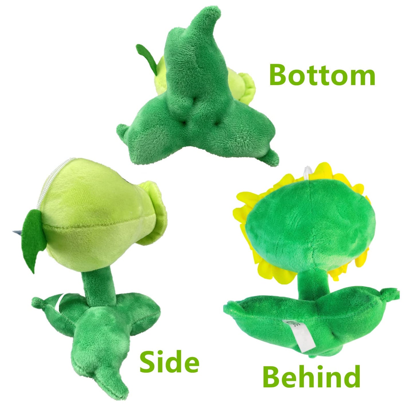 Jhesao 3 Pcs Pvz Plush Zombies Plants Sets Toy Peashooter, 1 2 Stuffed Soft Chomper Doll, Sunflower Pvz Figure Doll New
