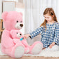 Tezituor Giant Stuffed Animal 39In, Large Teddy With Baby, Big Stuffed Bear For Kids, Girlfriend On Valentine, Christmas, Baby Shower, Pink