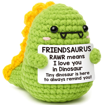 OCCdesign Mini for Women Christmas Birthday I Love You Friendsaurus Handmade Positive Crochet Dinosaur for Friendship Chrismas I