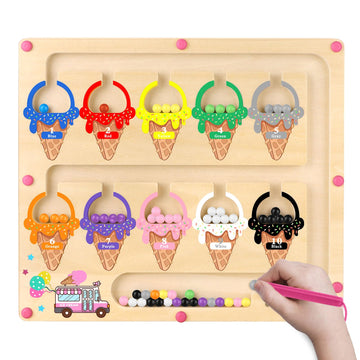 Montessori Magnetic Color And Number Maze Toy For Toddler Girls, Fine Motor Skills Board, Learning And Educational Birthday Gift