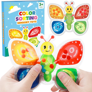 Bee Color Sorting Sensory Toy, Valentines Day Gift For Kids, Color Matching Preschool Activities Educational Calm Down Toys Mont